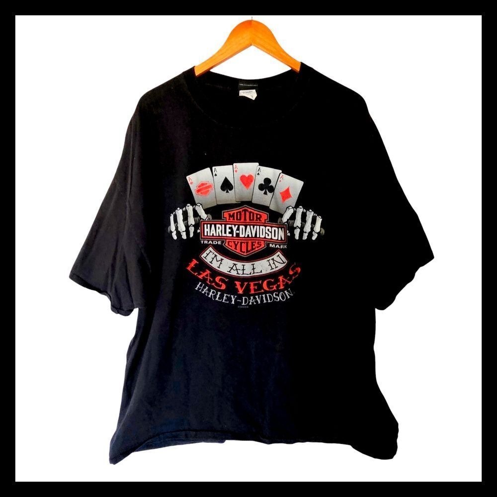 Harley-Davidson Las Vegas Playing Cards Graphic‎ T-Shirt Poker Motorcycle 3XL